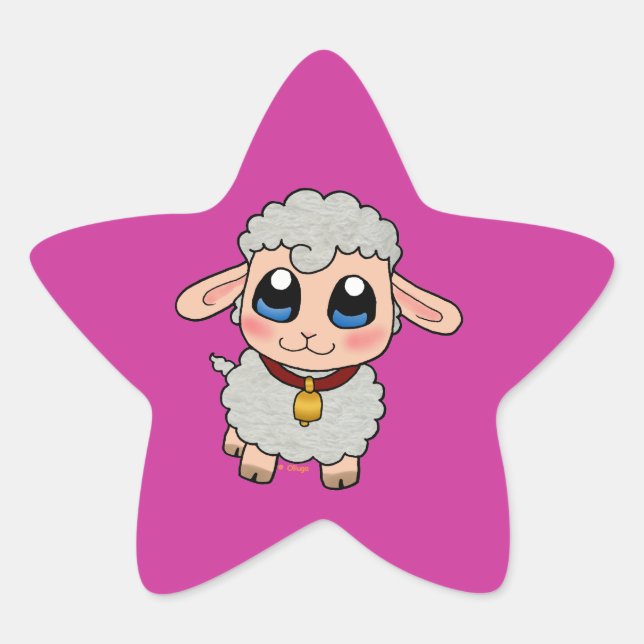 Cute Sheep Star Sticker (Front)
