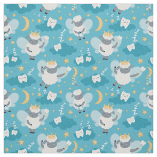 Cute Sheep Tooth Fairy Dentist Hygienist  Fabric
