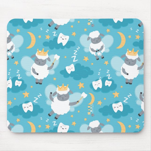 Cute Sheep Tooth Fairy Dentist Hygienist  Mouse Mat (Front)