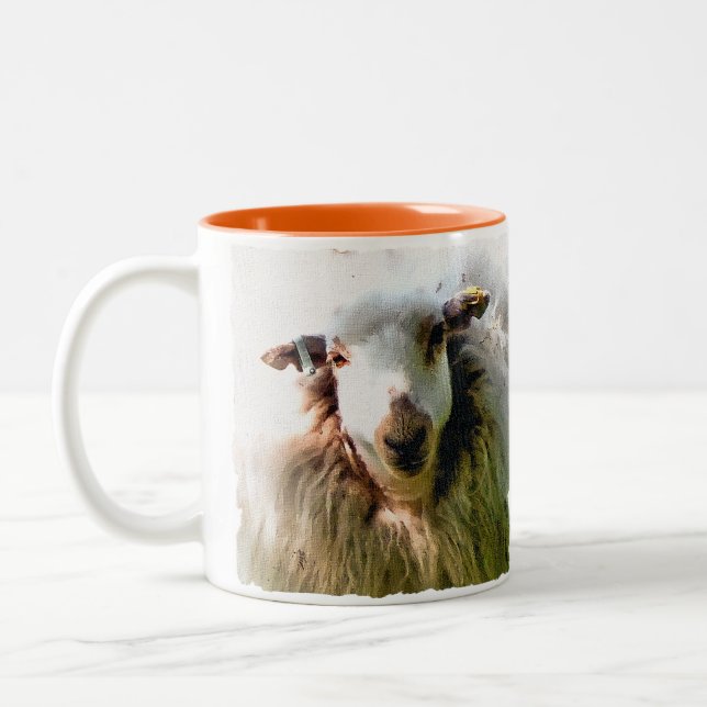 CUTE SHEEP Two-Tone COFFEE MUG (Left)