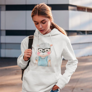 Cute Sheep Wearing Glasses Hoodie