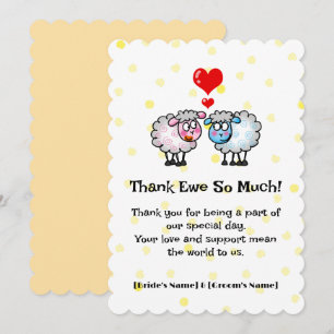 Cute Sheep Wedding Thank You Card