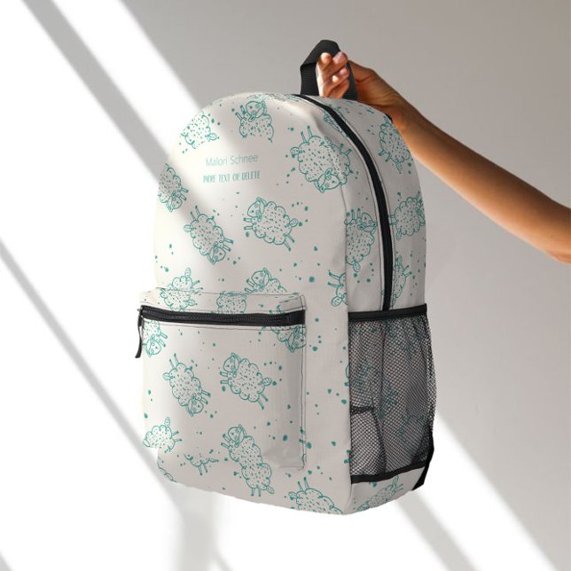 Cute Sheep – Whimsical Seamless Pattern Printed Backpack (Creator Uploaded)