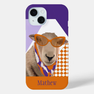 Cute Sheep With Glasses iPhone 15 Case
