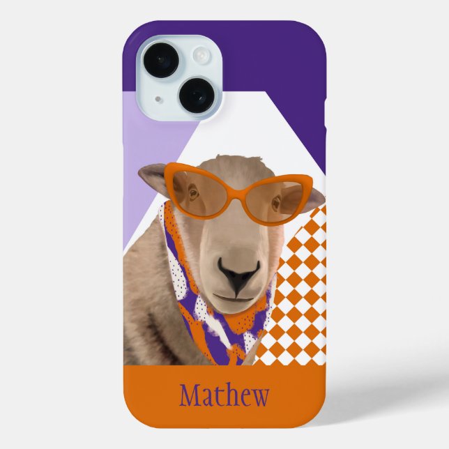 Cute Sheep With Glasses  Case-Mate iPhone Case (Back)