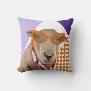 Cute Sheep With Glasses Cushion