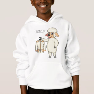 Cute sheep with jacket cartoon