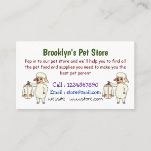 Cute sheep with jacket cartoon  business card