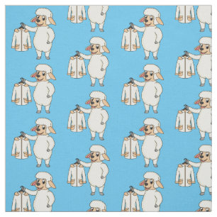 Cute sheep with jacket cartoon fabric