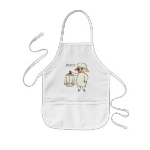 Cute sheep with jacket cartoon kids apron
