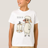 Cute sheep with jacket cartoon