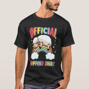 Cute Sheep With Rainbow Pajama Napping Sleeping Sh T-Shirt