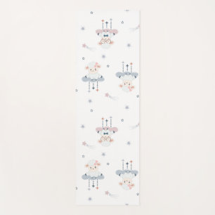 Cute Sheeps on Clouds with Stars Yoga Mat