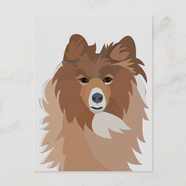 Cute Sheltie Dog Art Postcard (Front)