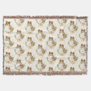 Cute Sheltie Dog Throw Blanket