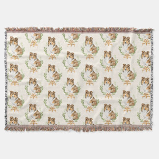 Cute Sheltie Dog Throw Blanket