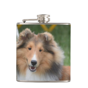 Cute Sheltie Hip Flask