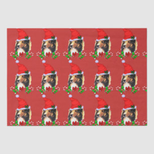 Cute Sheltie Santa Christmas Tissue Paper