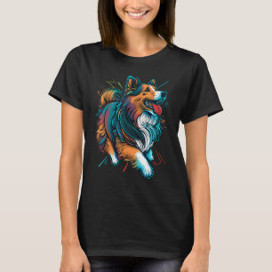 Cute Shetland Sheepdog Dog on Sheltie T-Shirt