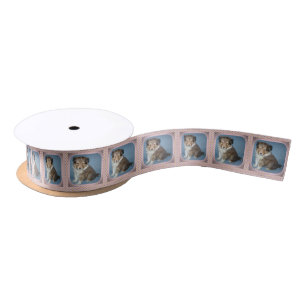 Cute Shetland Sheepdog Puppy Dog Satin Gift Ribbon