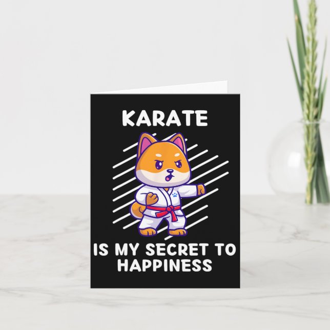 Cute Shi Inu Karate Is My Secret To Happiness Shi  Card (Front)