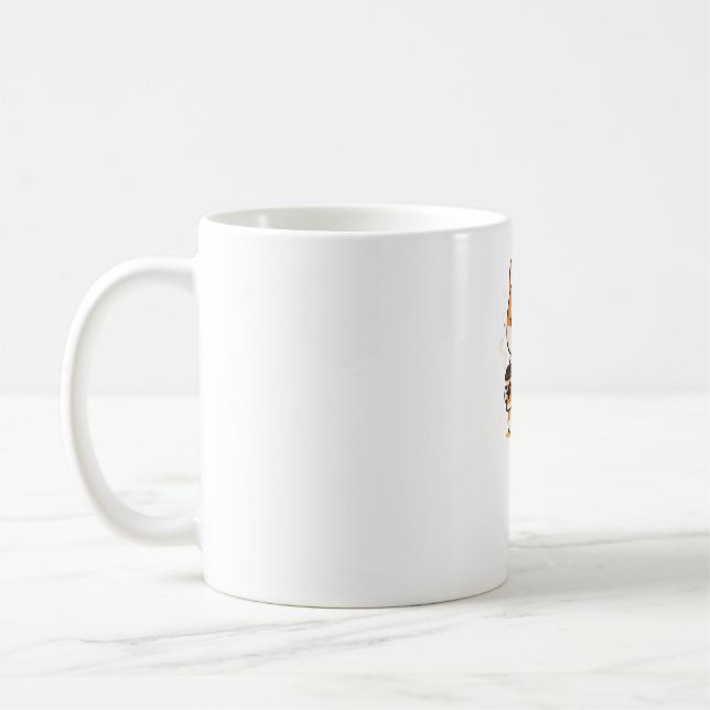 Cute shiba dog coffee lover Design- Coffee Mug (Left)