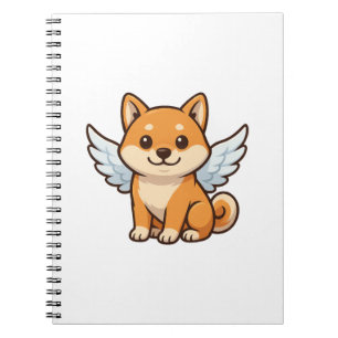 Cute Shiba Inu angel cartoon dog happiness Notebook