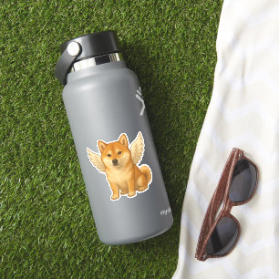 Cute Shiba Inu angel cartoon happy dog