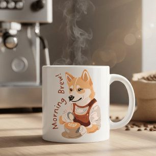 Cute Shiba Inu Barista Morning Brew Coffee Lover Mug