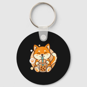Cute Shiba Inu Dog Bubble Boba Tea Anime Kawaii Ne Key Ring