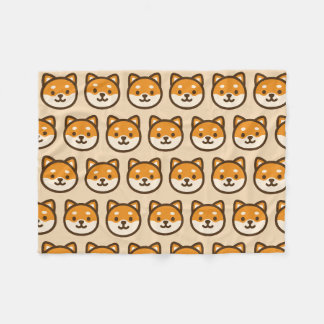 Cute Shiba Inu Dog Face Fleece Blanket