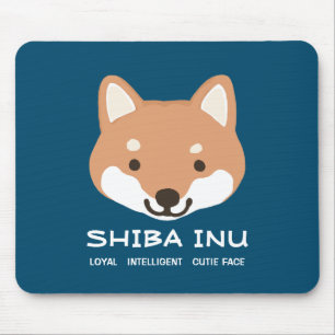 Cute Shiba Inu Dog   Loyal Intelligent Cutie Face Mouse Mat