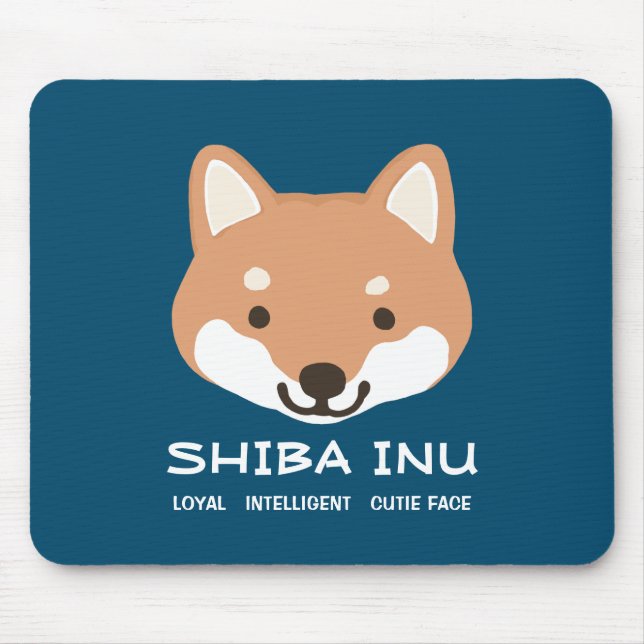 Cute Shiba Inu Dog | Loyal Intelligent Cutie Face Mouse Mat (Front)