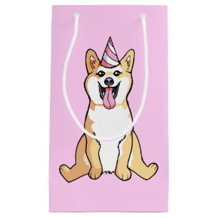 Cute Shiba Inu Dog Party Hat Drawing Gift Bag