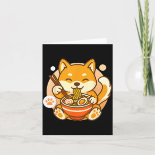 Cute Shiba Inu Dog Ramen Noodles Bowl Anime Kawaii Card