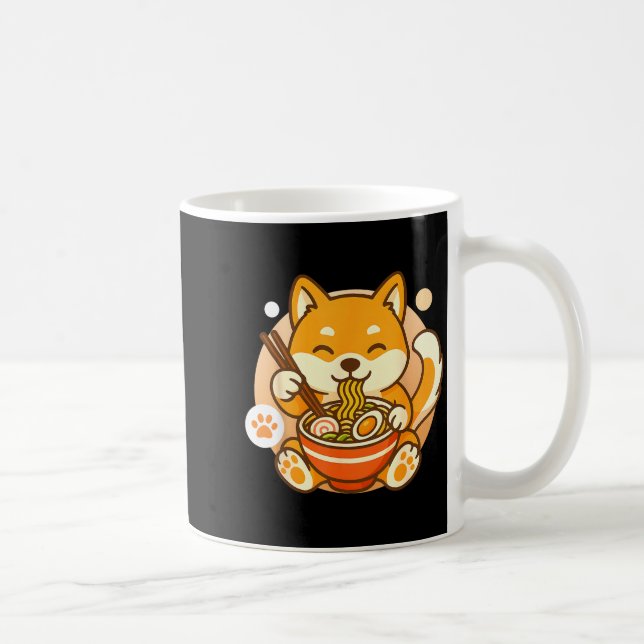 Cute Shiba Inu Dog Ramen Noodles Bowl Anime Kawaii Coffee Mug (Right)