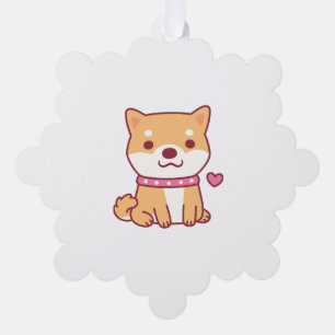 Cute Shiba Inu Dog Tree Decoration Card