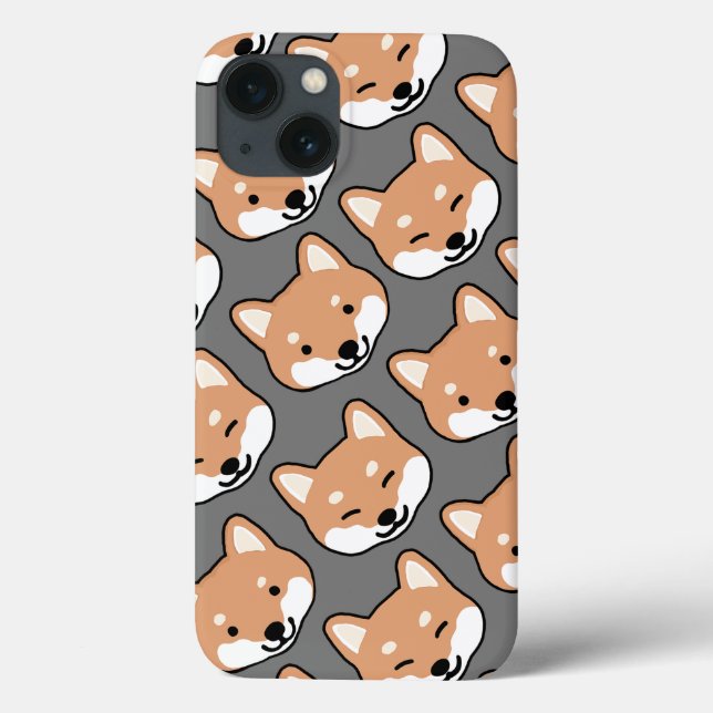 Cute Shiba Inu Faces Smiling and Blinking Dogs Case-Mate iPhone Case (Back)