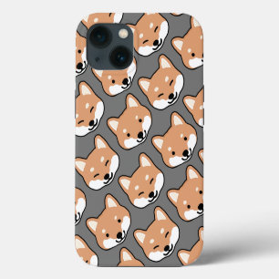 Cute Shiba Inu Faces Smiling and Blinking Dogs iPhone 13 Case