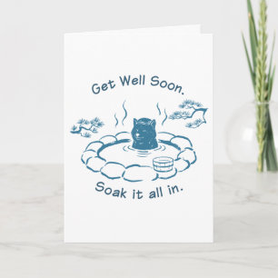 Cute Shiba Inu Get Well Soon Onsen Greeting Card