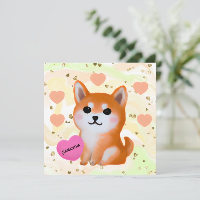 Cute Shiba Inu Hearts | For Dog Lover (Standing Front)