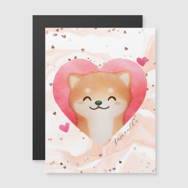 Cute Shiba Inu in a Heart (Front/Back)
