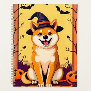 Cute Shiba Inu in Witch Hat Planner