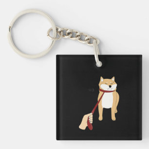 Cute shiba inu Nope dog funny design Key Ring