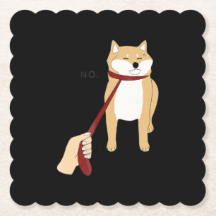Cute shiba inu Nope dog funny design Paper Coaster