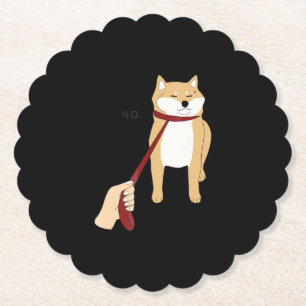 Cute shiba inu Nope dog funny design Paper Coaster