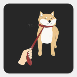 Cute shiba inu   Nope dog funny design Square Sticker