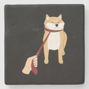 Cute shiba inu Nope dog funny design Stone Coaster