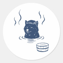 Cute Shiba Inu Onsen Hot Spring Sticker