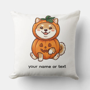 Cute Shiba Inu Pumpkin Costume Halloween Dog Illus Cushion